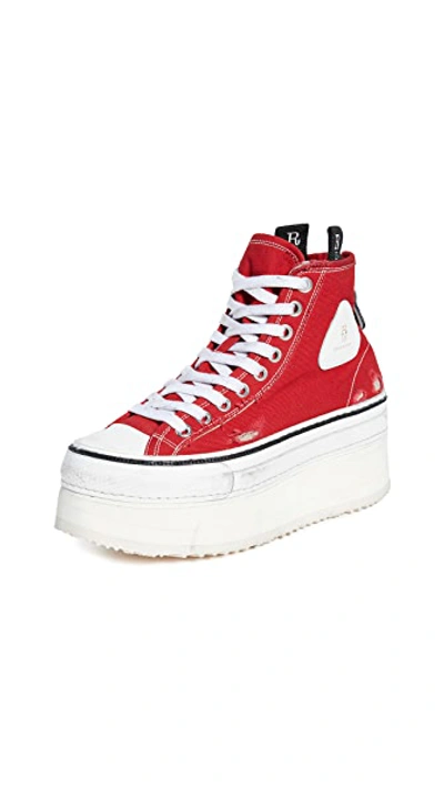 Shop R13 Platform High Top Sneakers In Red