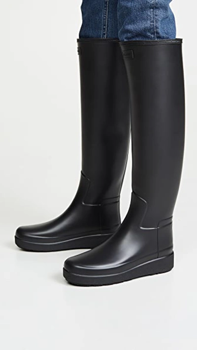Shop Hunter Refined Creeper Tall Boots In Black