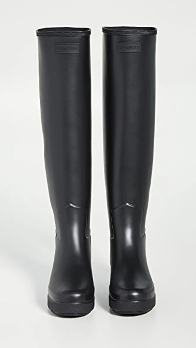 Shop Hunter Refined Creeper Tall Boots In Black