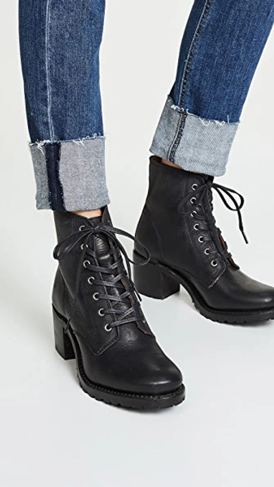 Shop Frye Sabrina 6g Lace Up Boots In Black