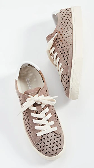 Shop Soludos Ibiza Perforated Sneakers In Mineral Grey