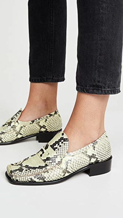 Shop By Far Britney Loafers In Lime Green
