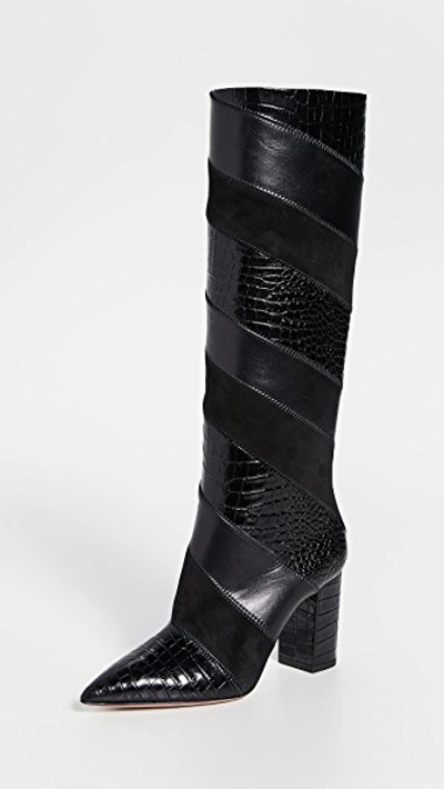 Shop Aquazzura 85mm Boetti Boots In Black