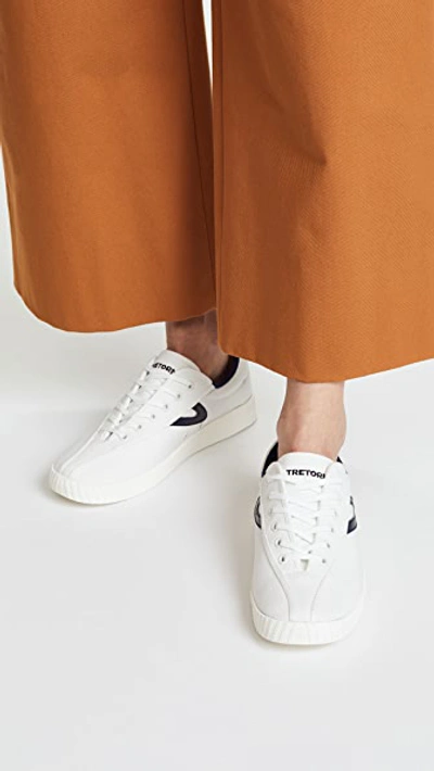Shop Tretorn Nylite Plus Lace Up Sneakers White/night