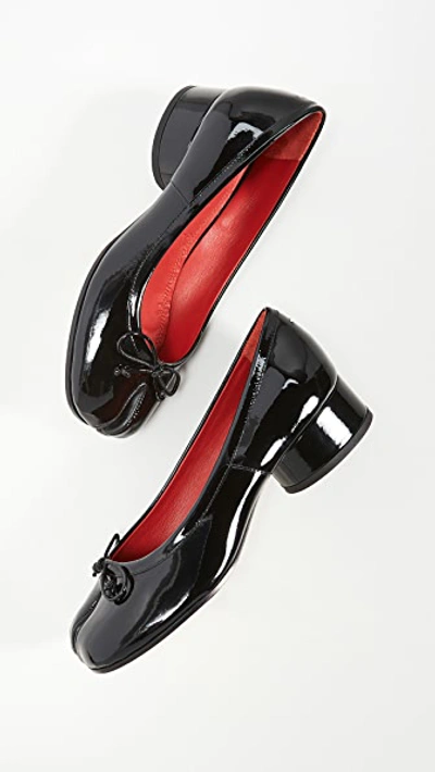 Shop Maison Margiela Tabi Ballerina Pumps In True Red/black