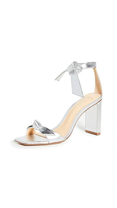 Shop Alexandre Birman Clarita Square Pillar Sandals 85mm In Silver