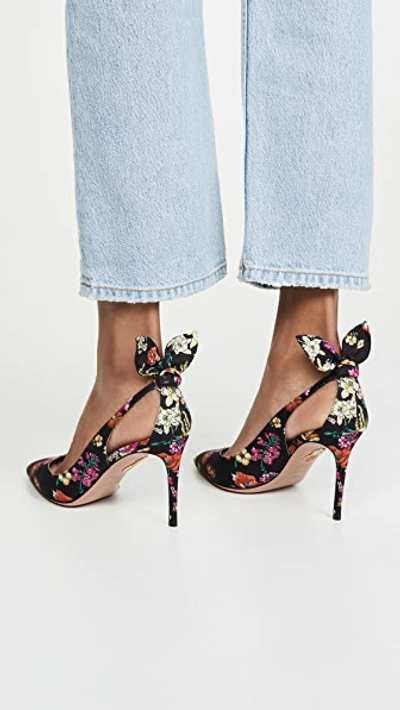 Shop Aquazzura Bow Tie Pumps 85mm In Multicolor