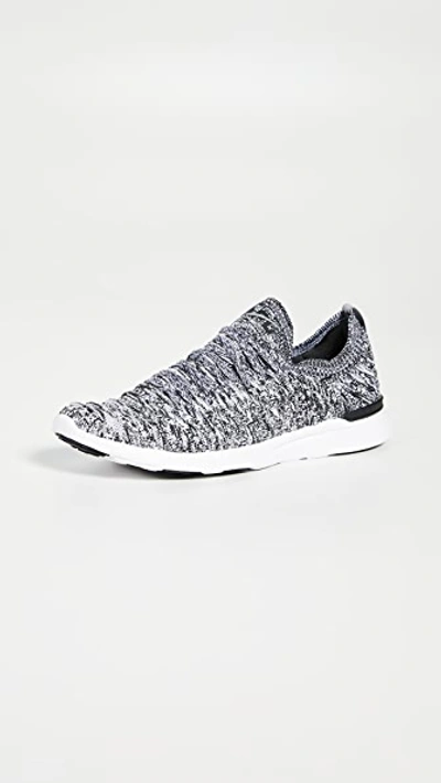 Shop Apl Athletic Propulsion Labs Techloom Wave Sneakers In Heather Grey/black/white