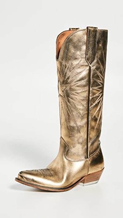 Shop Golden Goose Wish Star Boots In Gold