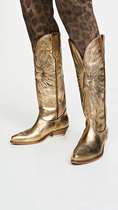 Shop Golden Goose Wish Star Boots In Gold