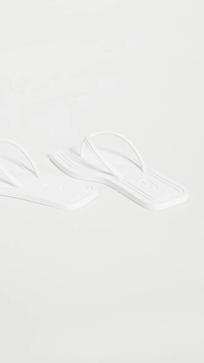 Shop Carlotha Ray Square Toe Flip Flops In Blanc Barbotine
