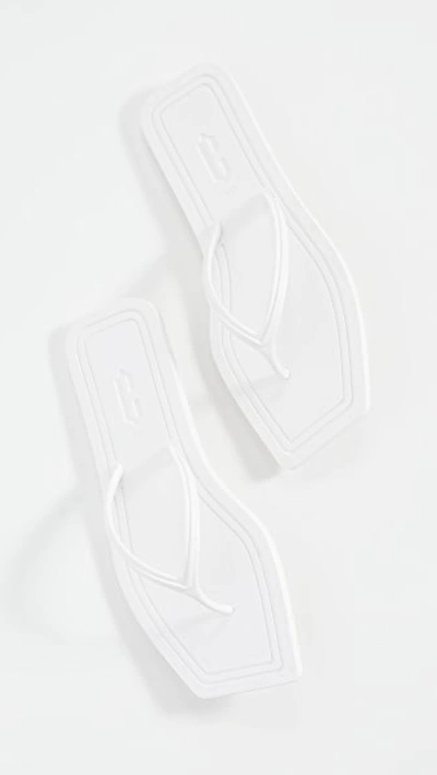 Shop Carlotha Ray Square Toe Flip Flops In Blanc Barbotine