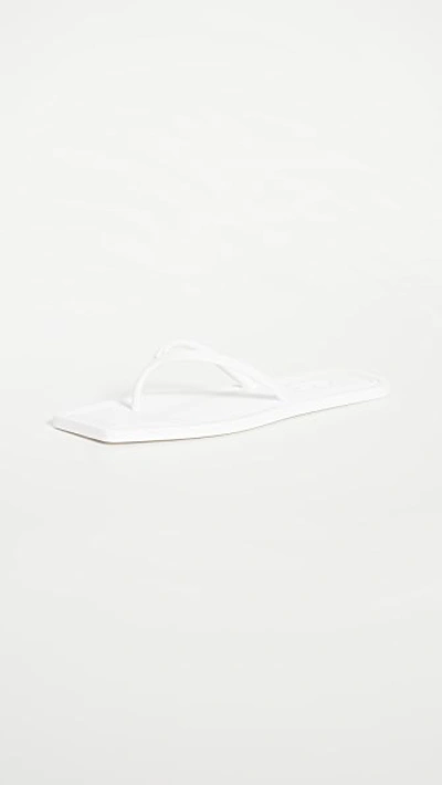 Shop Carlotha Ray Square Toe Flip Flops In Blanc Barbotine