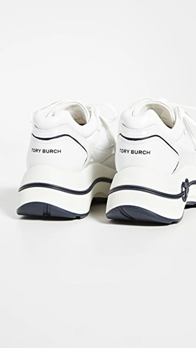 Shop Tory Burch Gemini Link Platform Sneakers In White/white