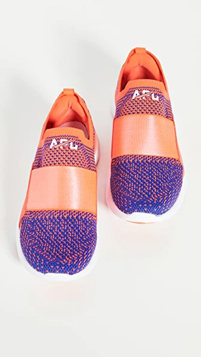 Shop Apl Athletic Propulsion Labs Techloom Bliss Sneakers In Impulse Red/blue Haze/white