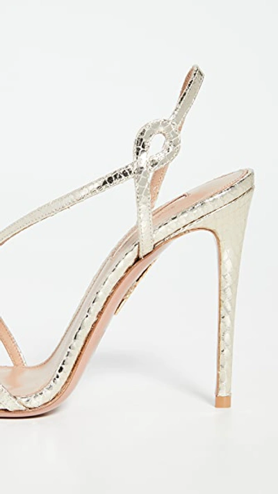 Shop Aquazzura 105mm Serpentine Sandals In Silver