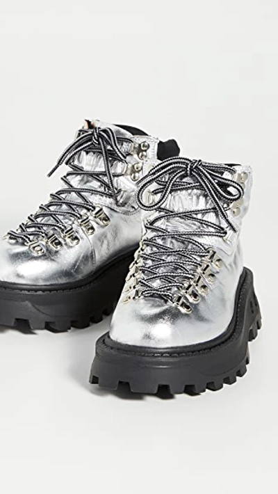 Shop Simon Miller High Tracker Boots In Silver