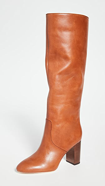 cognac leather boots