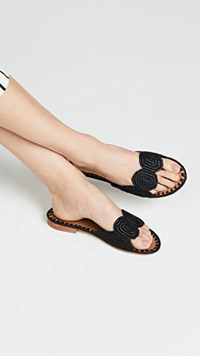 Shop Carrie Forbes Naima Slides In Noir