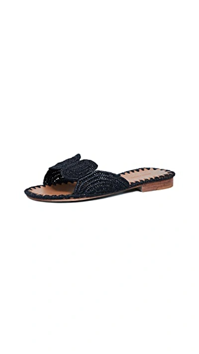 Shop Carrie Forbes Naima Slides In Noir