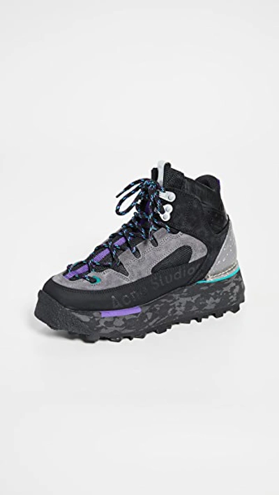 Shop Acne Studios Bertrand W Hiking Sneakers In Multi Black