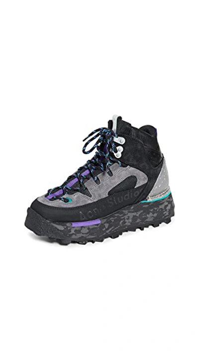 Shop Acne Studios Bertrand W Hiking Trainers In Multi Black