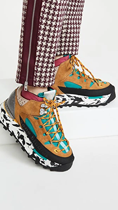 Shop Acne Studios Bertrand W Hiking Sneakers In Multi Brown