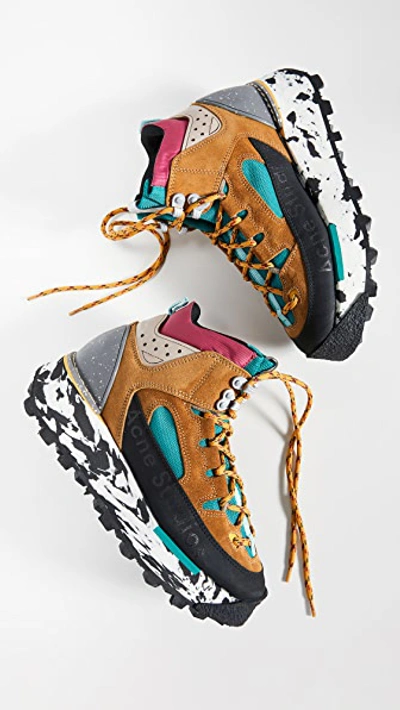 Shop Acne Studios Bertrand W Hiking Sneakers In Multi Brown