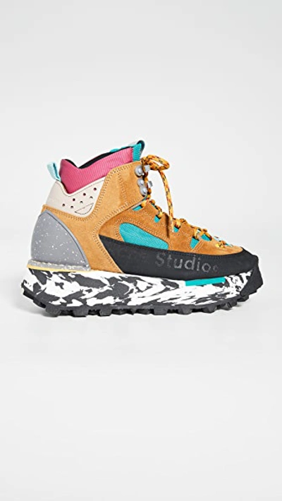 Shop Acne Studios Bertrand W Hiking Sneakers In Multi Brown