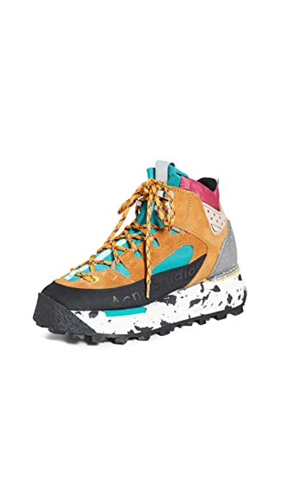 Shop Acne Studios Bertrand W Hiking Sneakers In Multi Brown