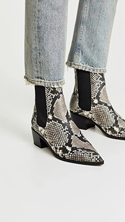 Shop Matiko Jillian Point Toe Booties In Natural Python Printed Snake