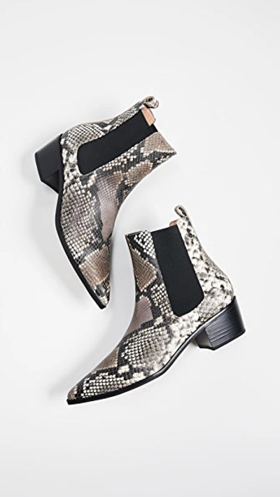 Shop Matiko Jillian Point Toe Booties In Natural Python Printed Snake