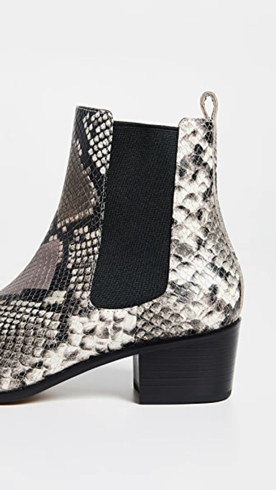 Shop Matiko Jillian Point Toe Booties In Natural Python Printed Snake