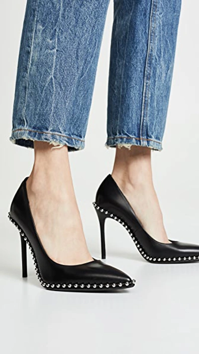 Alexander Wang Rie Studded Leather Pumps In Black | ModeSens