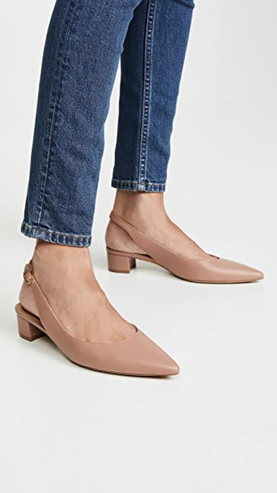 Shop Mansur Gavriel Slingback Pumps In Taupe