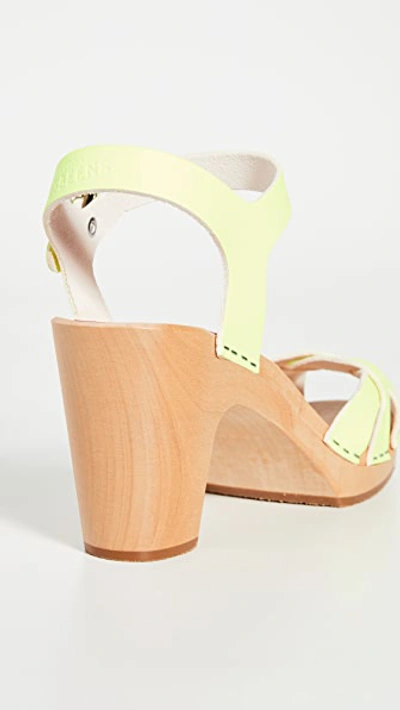 Shop Swedish Hasbeens Kringlan Clogs In Neon Yellow