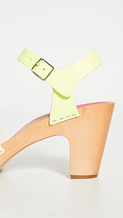 Shop Swedish Hasbeens Kringlan Clogs In Neon Yellow