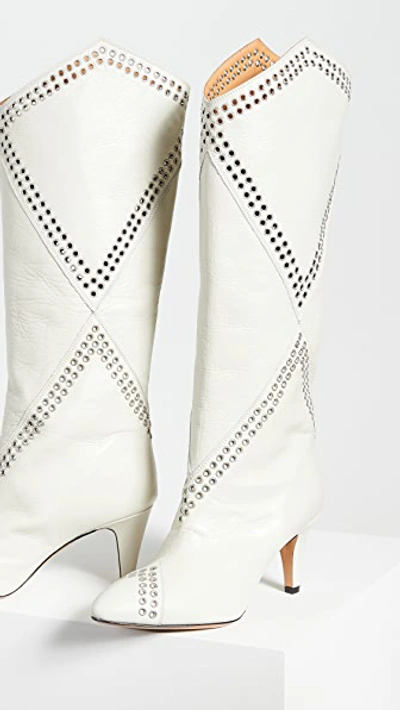Shop Isabel Marant Lahia Boots In White