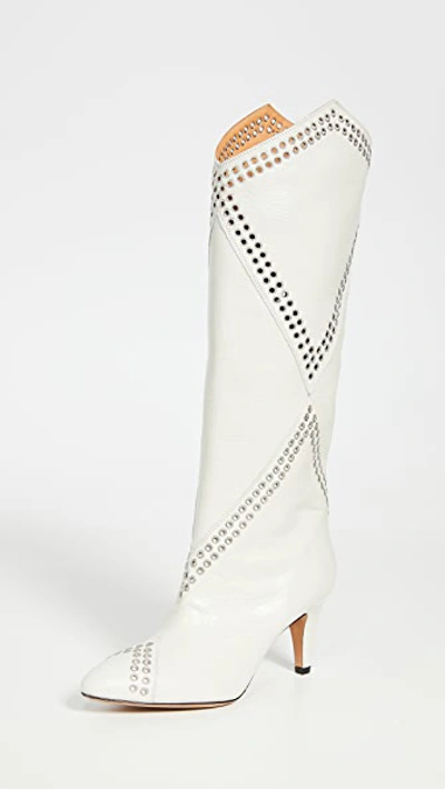 Shop Isabel Marant Lahia Boots In White