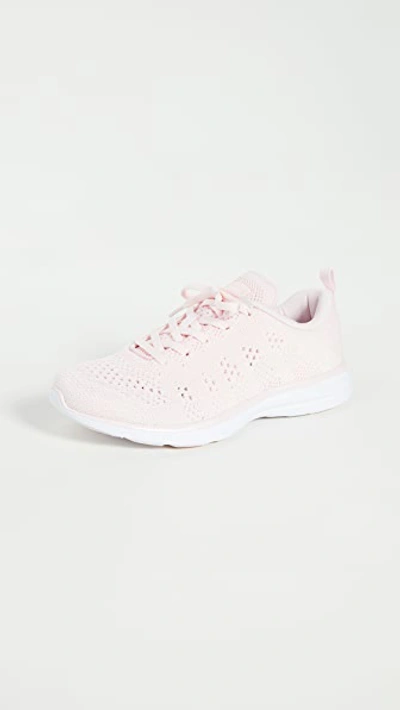 Shop Apl Athletic Propulsion Labs Techloom Pro Sneakers In Bleached Pink/metallic Pearl/w