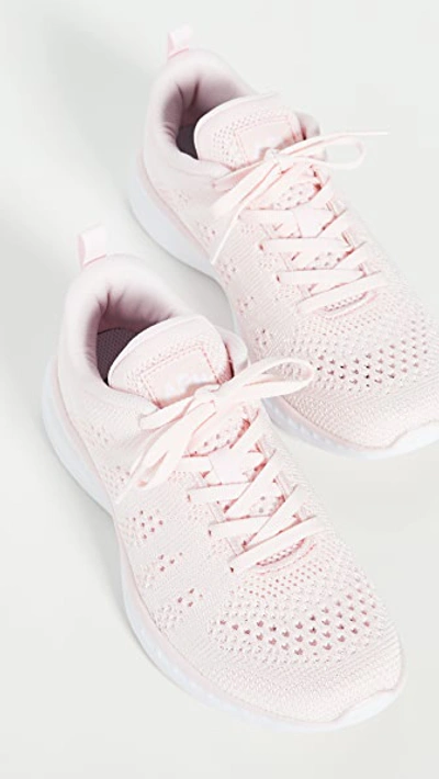 Shop Apl Athletic Propulsion Labs Techloom Pro Sneakers In Bleached Pink/metallic Pearl/w