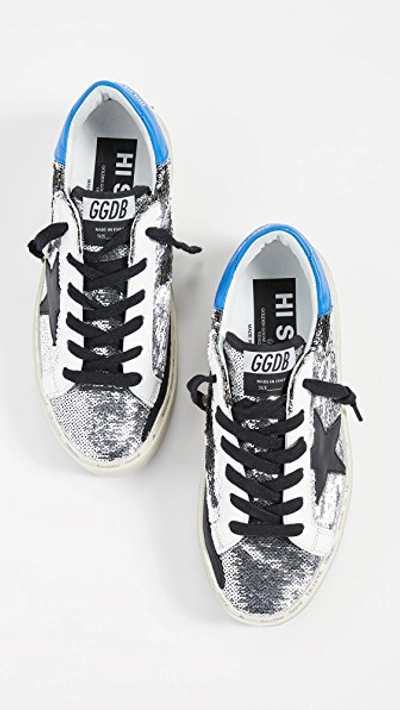 Shop Golden Goose Hi Star Sneakers In Leopard Silver/black