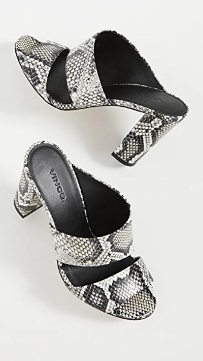 Vince Women s Hiro Snakeskin embossed Leather Mules In Natural