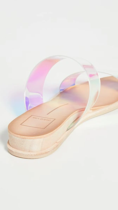 Shop Dolce Vita Payce Slide Sandals In Silver Iridescent