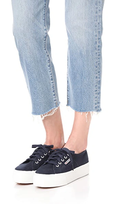 Shop Superga 2790 Acotw Platform Sneakers In Navy