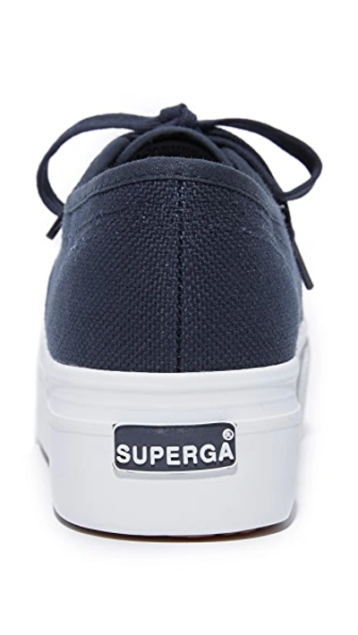 Shop Superga 2790 Acotw Platform Sneakers In Navy