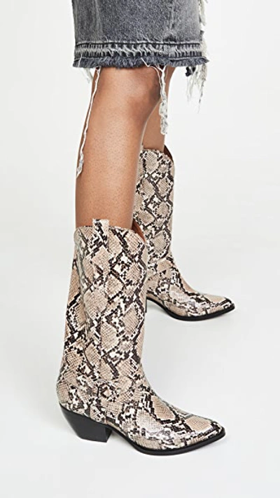 Shop Jeffrey Campbell Armon Western Boots In Tan Snake Black