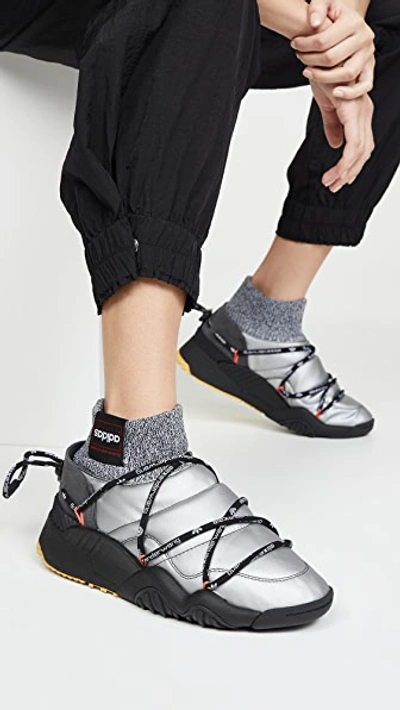 Adidas Originals By Alexander Wang Aw Puff Trainers In M Silver/m Silver/c  Black | ModeSens