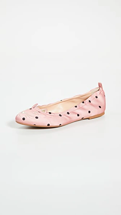 Shop Charlotte Olympia Polka Dot Kitty Flats In Pink