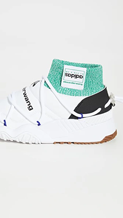 Shop Adidas Originals By Alexander Wang Aw Puff Trainers In White/core Black/print Blue